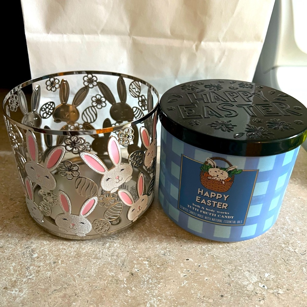 🐰 Easter candle and holder set